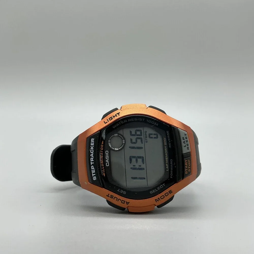 Casio WS-2000H Step Tracker Mens Watch 44mm Digital Orange Black 100M Sport